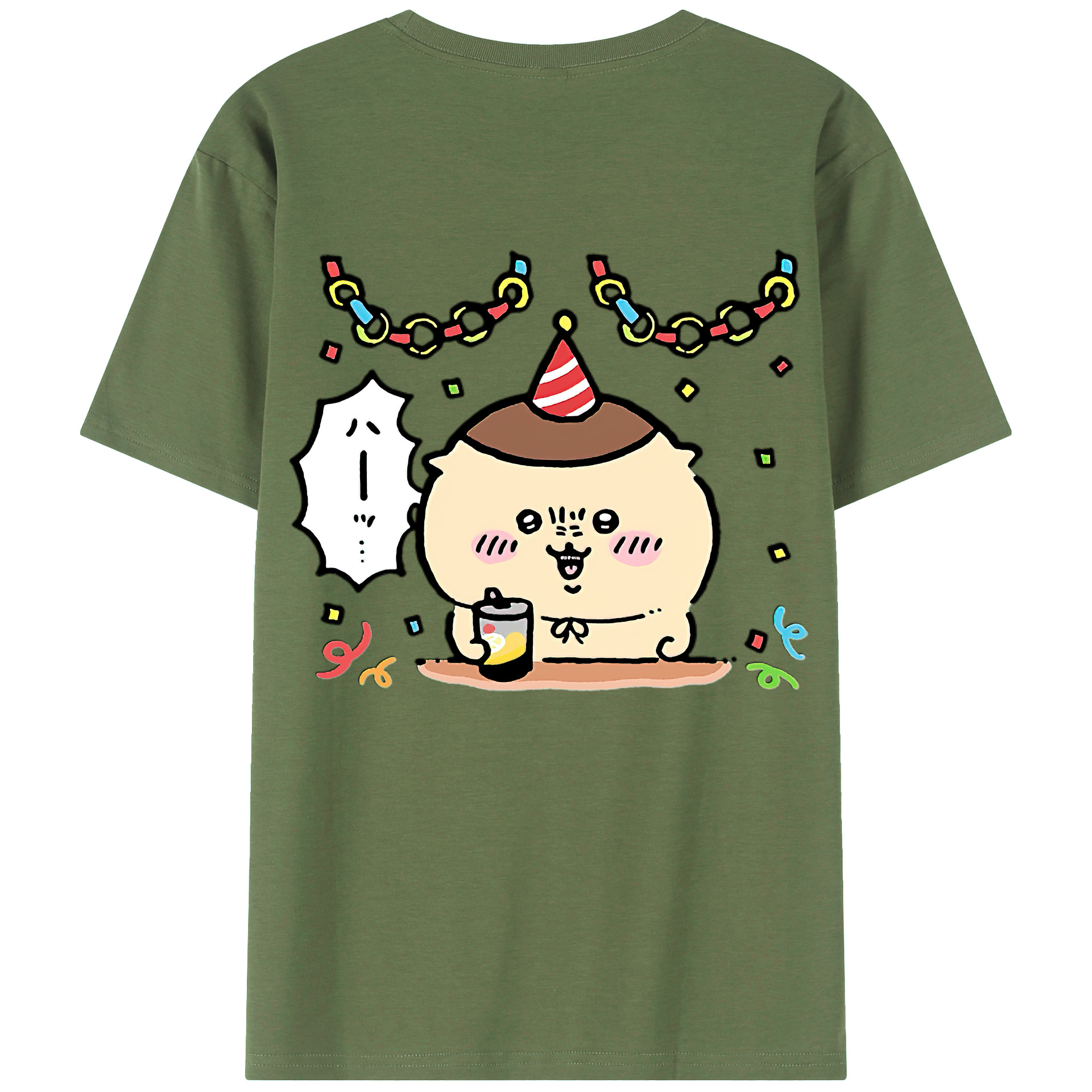 （画像用） ちいかわ くりまんじゅう Chii-kawa kuri manjū 綿100％ メンズ半袖Tシャツ（バックプリント） 通気性